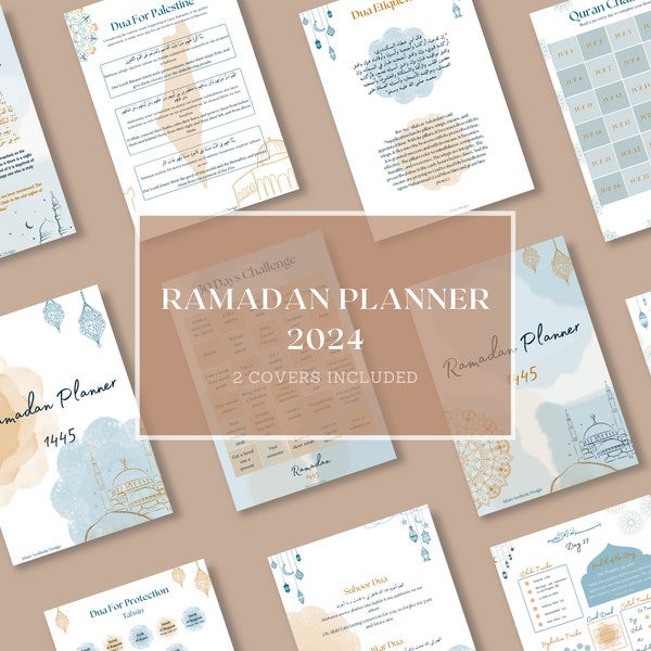 2024 Ramadan planner, Islamic journal, quran tracker, daily planner, 30 days challenge, printable calender, ramadan mubarak