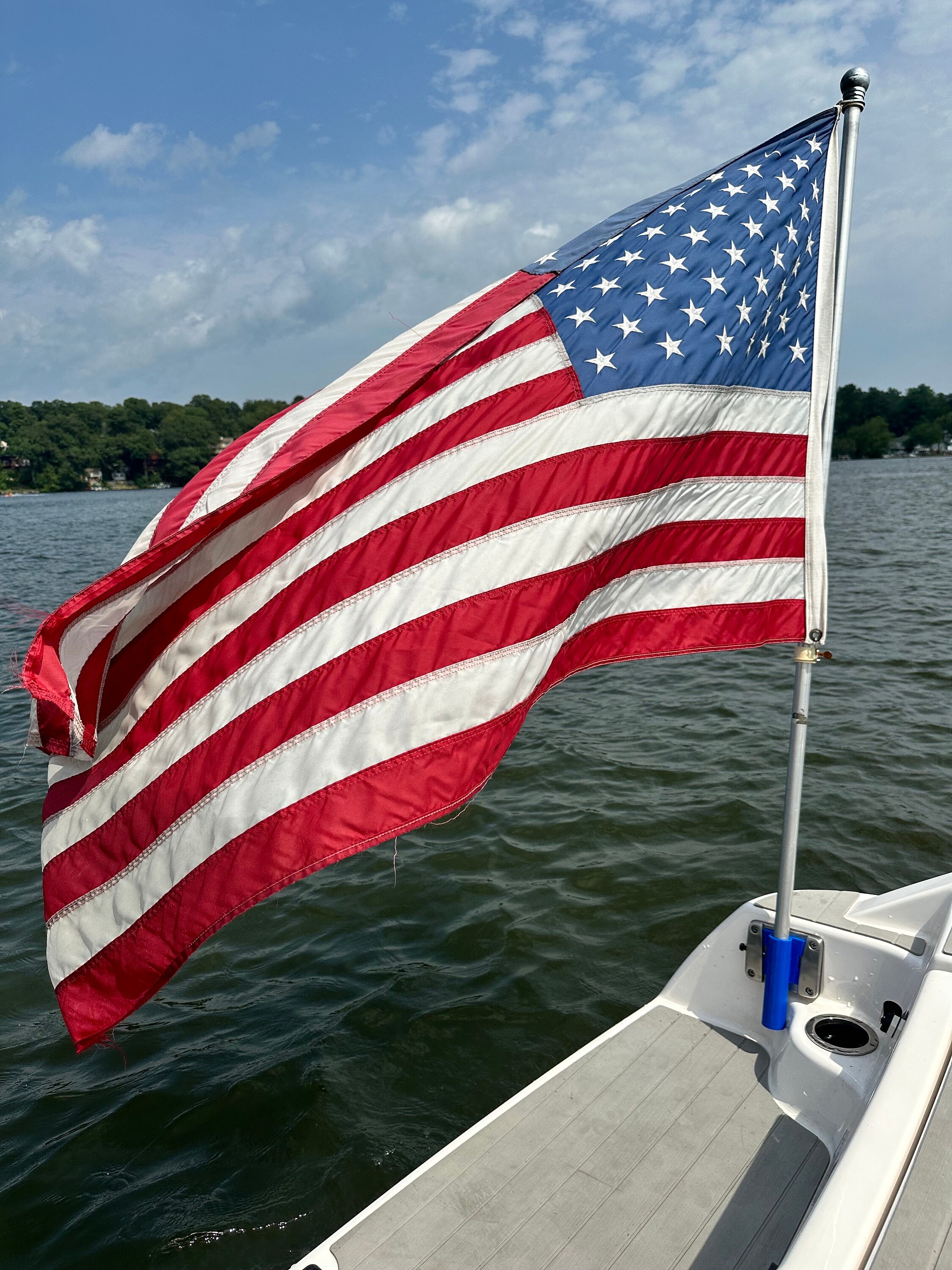 Pontoon Boat Flag Mount Bow Rail Flag Pole Flag Kit With Flat