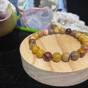 Mookaiet jaspis natuurlijke hoogwaardige kristallen armband met ronde kralen - 8 mm
