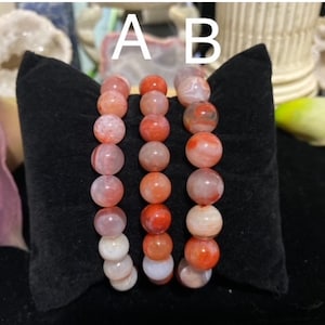 Nanhong Agate Natural Crystal Rounded Beads Bracelet - 8-9 mm