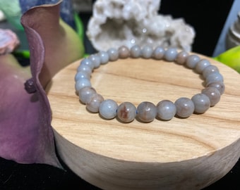 Pulsera con cuentas de cristal natural Angelita - 7 mm