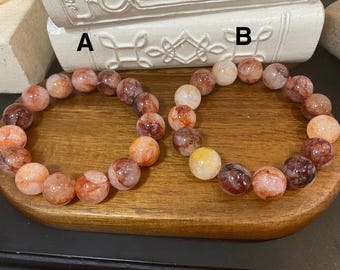 Fire Quartz High Grade Natural Round Beaded Bracelet - 14 mm