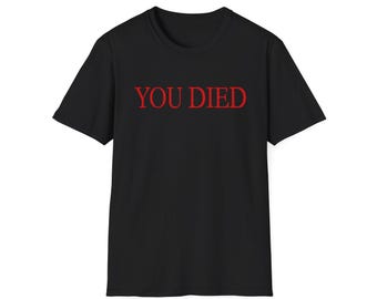 You Died-T-shirt: op Bloodborne Souls Ring geïnspireerd gamer-T-shirt