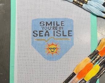 Sea Isle Beach Tag Needlepoint Canvas