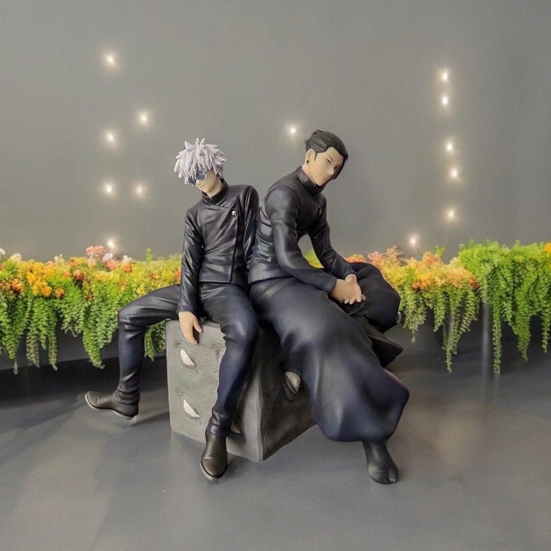 Jujutsu Kaisen Satoru Gojo and Geto Suguru PVC Figures - Sitting Prison Realm Action Figure & Noodle Stepper Collectible Model Toys