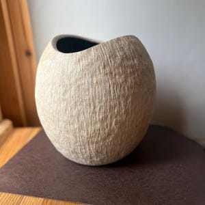 Large Handmade Paper Mache Vase: Wabi-Sabi Home Decor