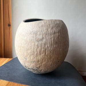 Handmade Paper Mache Vase: Textured Wabi-Sabi Home Decor