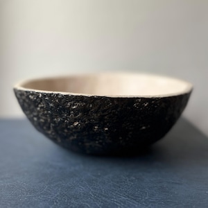 Textured Paper Mache Bowl: Handmade Wabi Sabi Home Decor
