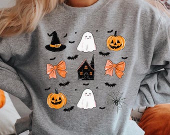Spooky Season Ghost Sweatshirt, Pumpkin Ghost Sweater, Patchwork Ghost Shirt, Autumn Ghost Shirt, Halloween Vibes Hoodie, Spooky Vibes Shirt