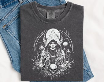 Comfort Colors® Occult Witchcraft Goth Shirt, Gothic Witch T-Shirt, Horror Witchy Shirts, Halloween Witch Tee, Witchy Vibes Shirt, Witch Tee