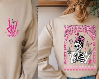 Motherhood Rock Skeleton Sweatshirt, Some Days I rock It Mom Sweater, Trendy Mom Shirt, Rocking Motherhood Hoodie, Funny Mama Shirt Gifts