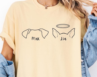 Camiseta personalizada con orejas de perro Comfort Colors®, camiseta para mamá de perro, camiseta para amantes de los perros, camiseta para papá y mamá de perro, camiseta para nuevos dueños de perros, camiseta para amantes de las mascotas, gráfico de perro