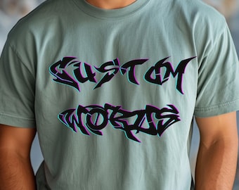 Comfort Colors® Custom Metal Head Rock Font Shirt, Metal Font T-Shirt, Metallica Font Tee, Birthday Boy Shirt, Heavy Metal Goth Font Shirt