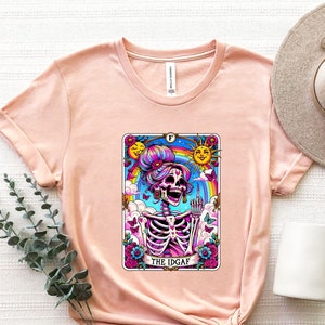 Chemise de carte de tarot IDGAF, T-shirt de carte Idgaf, chemise graphique sorcière, t-shirt squelette jurant sarcastique, chemise maman mystique, chemise sorcière impertinente
