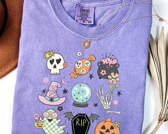 Comfort Colors Halloween Shirt, Cute Halloween Pumpkin Tee, Witch Halloween Shirts, Ghost Shirt, Spooky Season Shirt, Ghost Fall T-Shirt