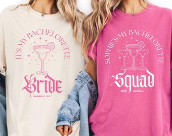 Comfort Colors® lt's My Bachelorette Bride-tröja, brudtärne-tröjor, bröllopsfest-tröja, brudfest-tröjor, brudtärne-tröja med martinimotiv