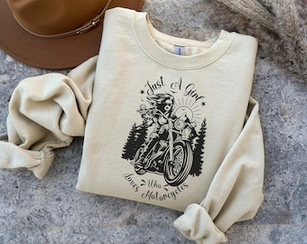 Just A Girl Who Loves Motorcycle Sweatshirt, Gorgeous Riders Sweater, Sport Motorcycle Rider Tee, Biker Girl T-Shirt, Biker Chic Women Shirt