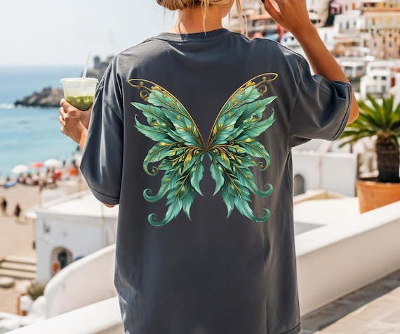 Comfort Colors® Fairy Green Angel Wings Shirt, Magical Fantasy