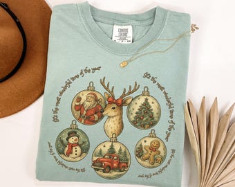 Comfort Colors® Its A Most Wonderful Time Of The Year Ornaments Shirt, Christmas T-Shirt, Funny Christmas Shirt, Santa Shirt, Reindeer Xmas
