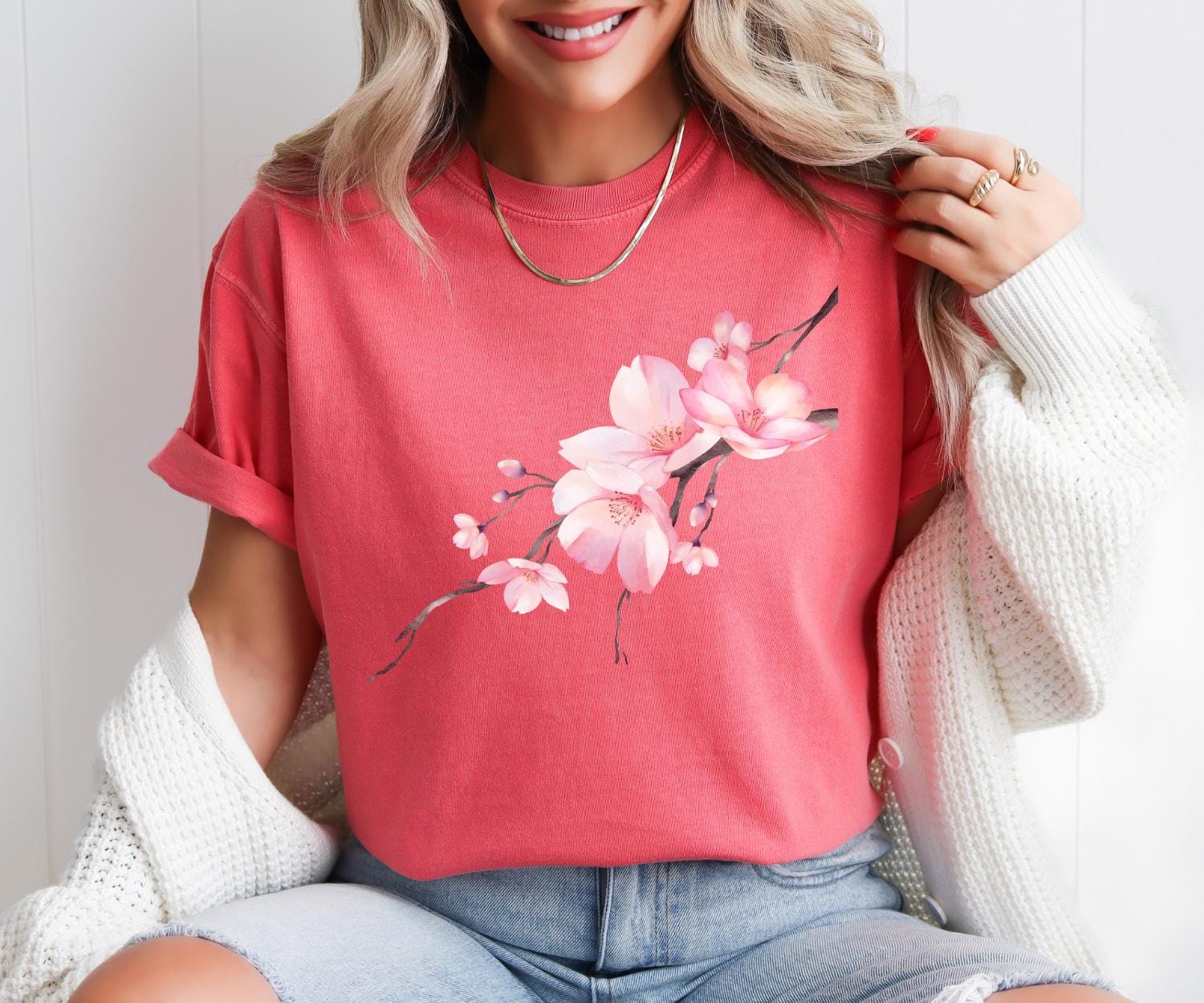 Comfort Colors® Pink Cherry Blossom Shirt, Sakura Shirt, Cherry