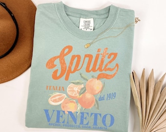 Comfort Colors® Spritz Italia Veneto Shirt, Retro Veneto Italy Travel Tee, Aperitivo Lover Top, Aesthetic Italian Graphic Shirt, Summer Tee