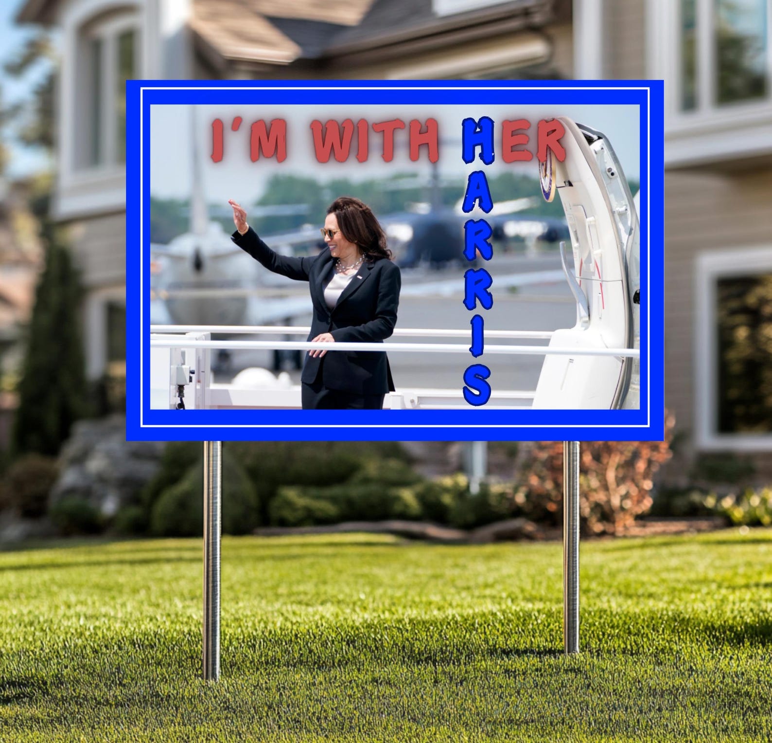 I Am With Her Yard Sign, Harris Walz 2024 Obviously Yard Sign, Harris