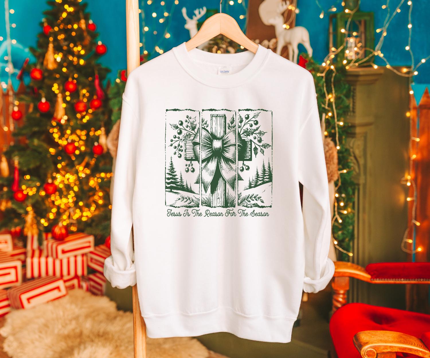 Jesus is the Reason for the Season Sweatshirt, Christian Christmas 