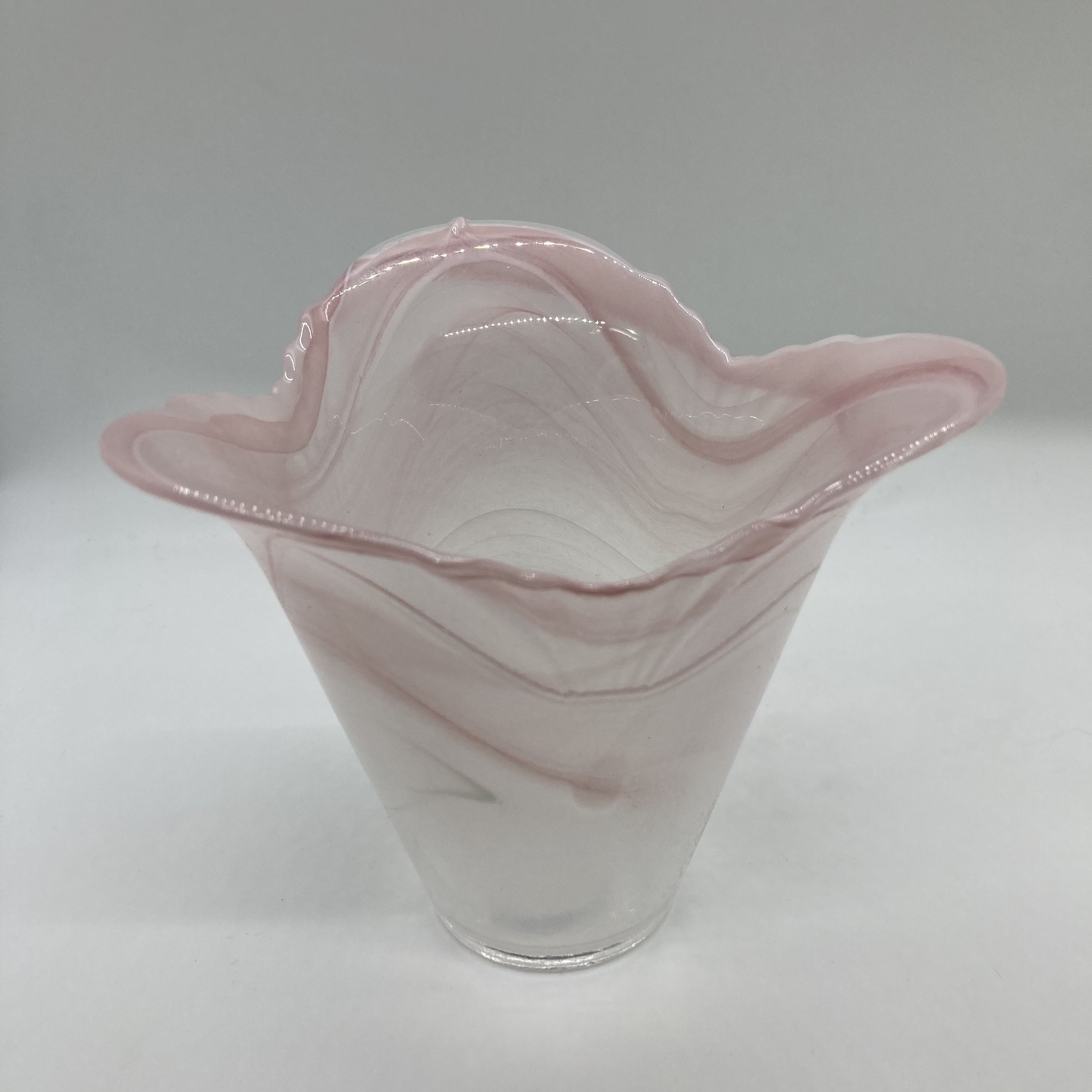 Murano 大型 ムラノ 金彩 ピンク ライン 水差し オブジェ Murano 大型