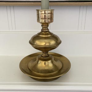 Vintage Brass Pillar Candle Holder: Holiday Table Decor