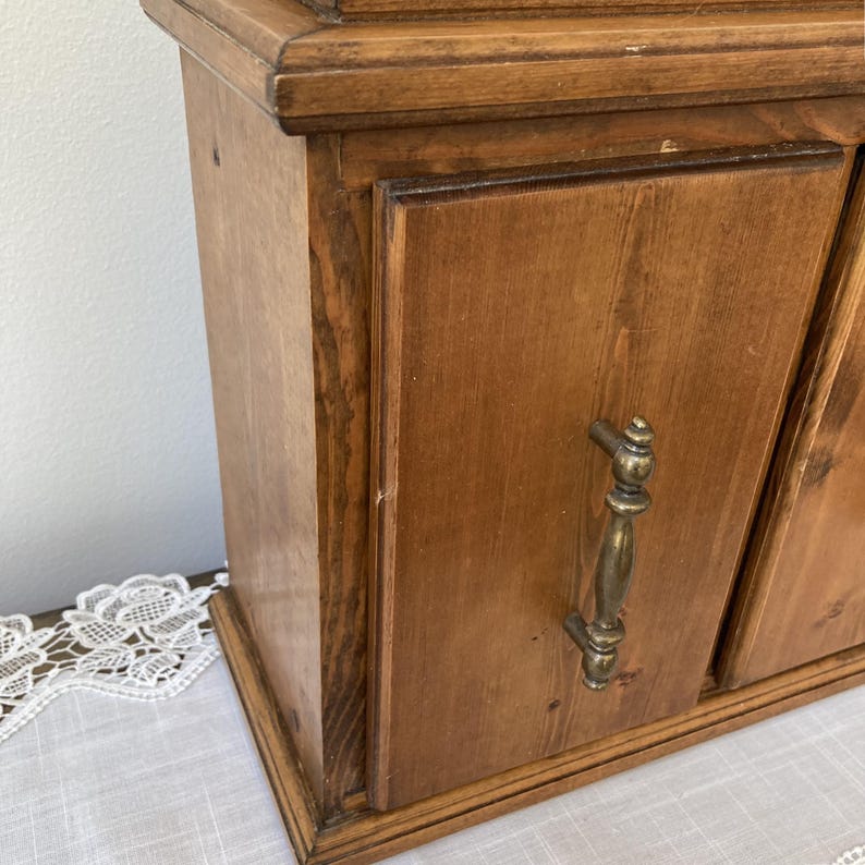Handmade Vintage Storage Cabinet With 3 Drawers, Tabletop Decorative ...