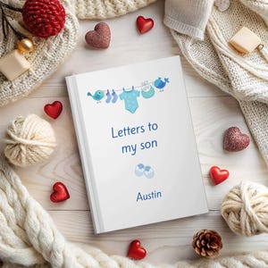 Tendedero para bebé, Cartas para bebé, Regalo considerado para nueva mamá/papá, Regalo para bebé nuevo, Diario personalizado, Diario personalizado, Personalizado