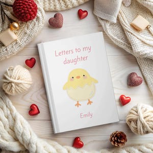 Diseño de pollito de niña, cartas para niña, regalo considerado para nueva mamá/papá, regalo para bebé nuevo, diario personalizado, diario personalizado, personalizado