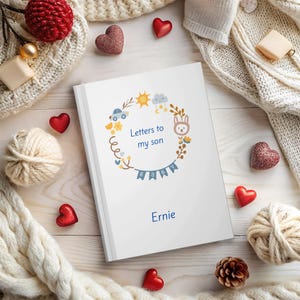 Diseño de corona para bebé, cartas para bebé, regalo considerado para nueva mamá/papá, regalo para bebé nuevo, diario personalizado, diario personalizado, personalizado