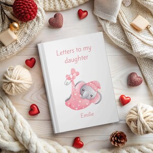 Elefante flotante para niña, cartas para niña, regalo considerado para mamá o papá primerizos, regalo para bebé recién nacido, diario personalizado, diario personalizado