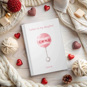 Sonajero para niña, Cartas para niña, Regalo considerado para nueva mamá/papá, Regalo para bebé nuevo, Diario personalizado, Diario personalizado, Personalizado