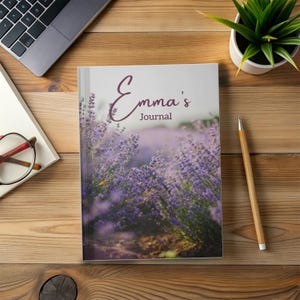 Lavender Hardcover Custom Diary, Personalized Journal, Gift for Woman Wife Girlfriend Girl, Lined Paper Customized notebook, Birthday gift