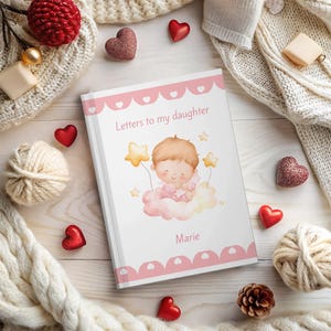 Niña en la nube, Cartas para niña, Regalo considerado para nueva mamá/papá, Regalo para bebé nuevo, Diario personalizado, Diario personalizado, Personalizado