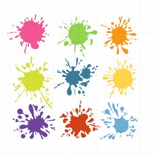 Paint Splatter SVG Bundle, Paint Splatter PNG Bundle, Ink Splatter Svg, Black Ink Splashes SVG Cut Files for Cricut, Paint Drip svg