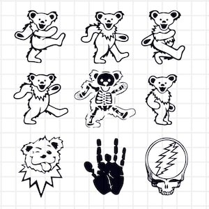 Grateful Dead Svg Bundle, Grateful Dead Png, Svg File for Cricut, Clipart, Grateful Dead Cricut File, Vector File, Sublimation Svg