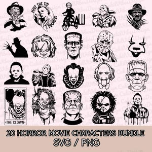 Halloween Horror Movie Killers Svg,Halloween png,horror movie svg bundle, Halloween svg bundle, Horror Characters, horror png, scary SVG PNG