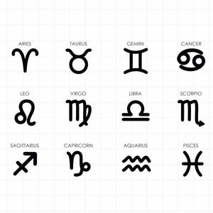 Znak zodiaku svg, Zodiak png, Horoskop svg bundle, Astrologia svg, Pobieranie cyfrowe