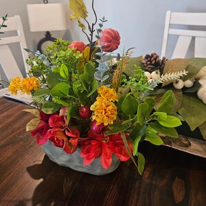 Autumnal Faux Flower Arrangement - Table or Mantle