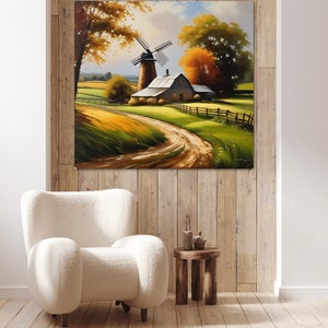 Farm Scene Stretched Matte Canvas Poster 1.25 image 1