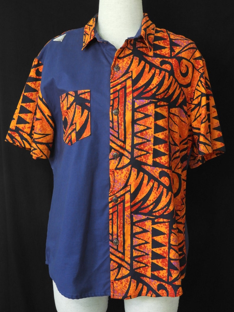 Men's Shirt, Tahiti Shirt, Large Size Shirt, Colorful Shirt, Summer ...