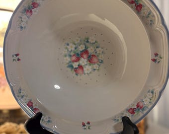 Cuenco grande de cerámica japonesa para servir - Diseño Strawberry Lane descatalogado - Decoración vintage estilo granja y estilo shabby chic