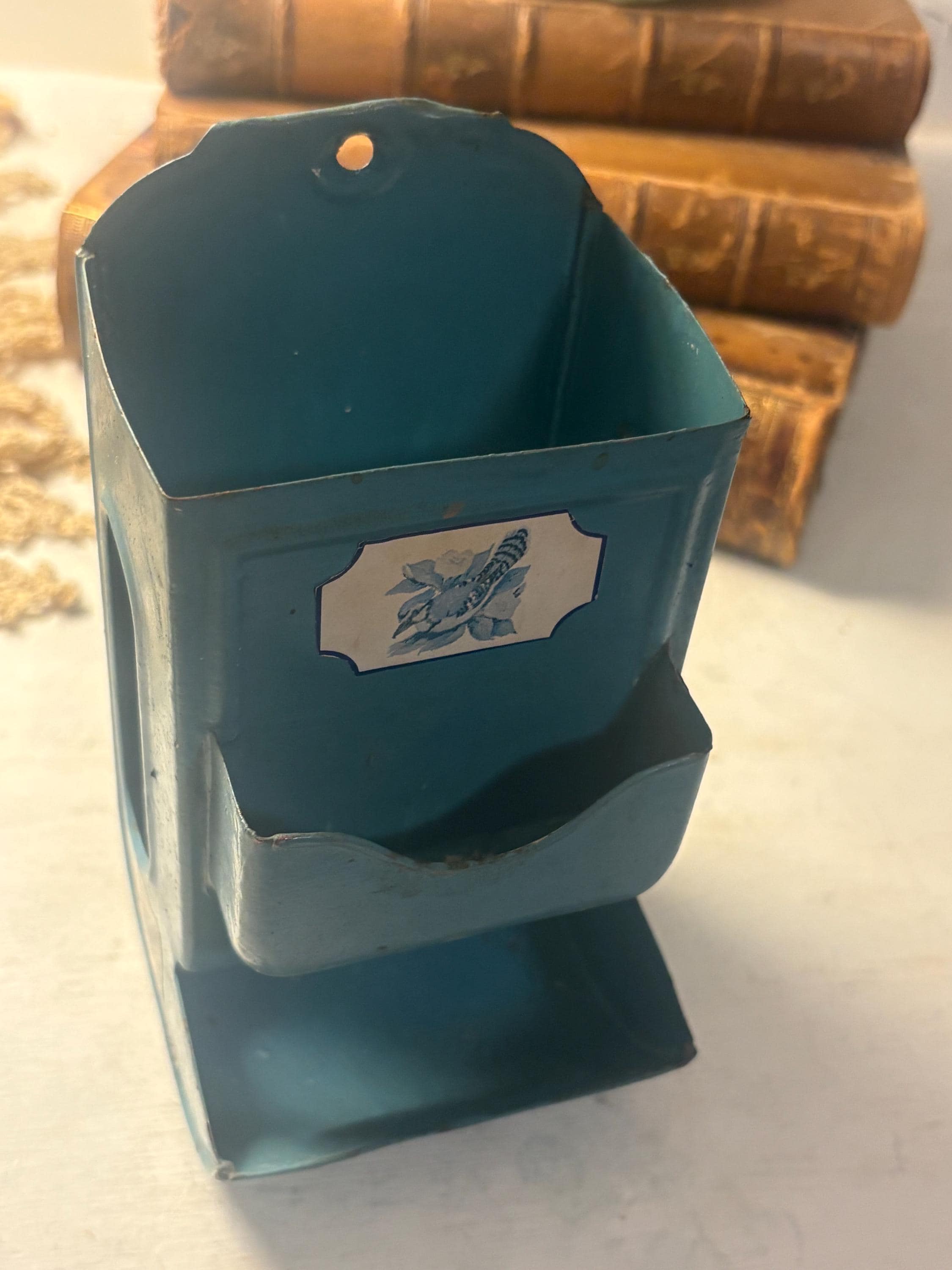Vintage Metal Blue Box - Etsy