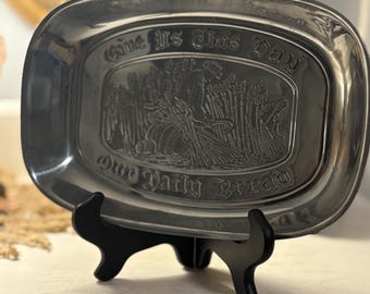 Vintage Duratale Pewter Bread Tray – Farmhouse Kitchen Decor