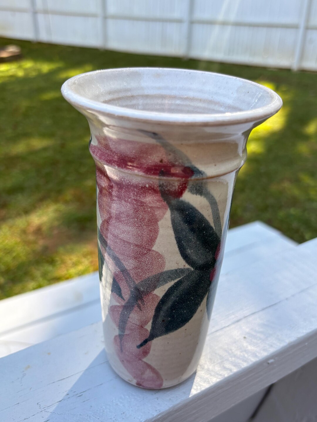 Hand Thrown Pottery Vase - Vintage Floral - Etsy