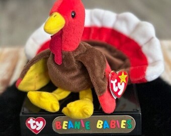 TY Beanie Baby – GOBBLES The Turkey ** Retired ** Original 1996 Rare Version with (multiple) ERRORS, in mint condition