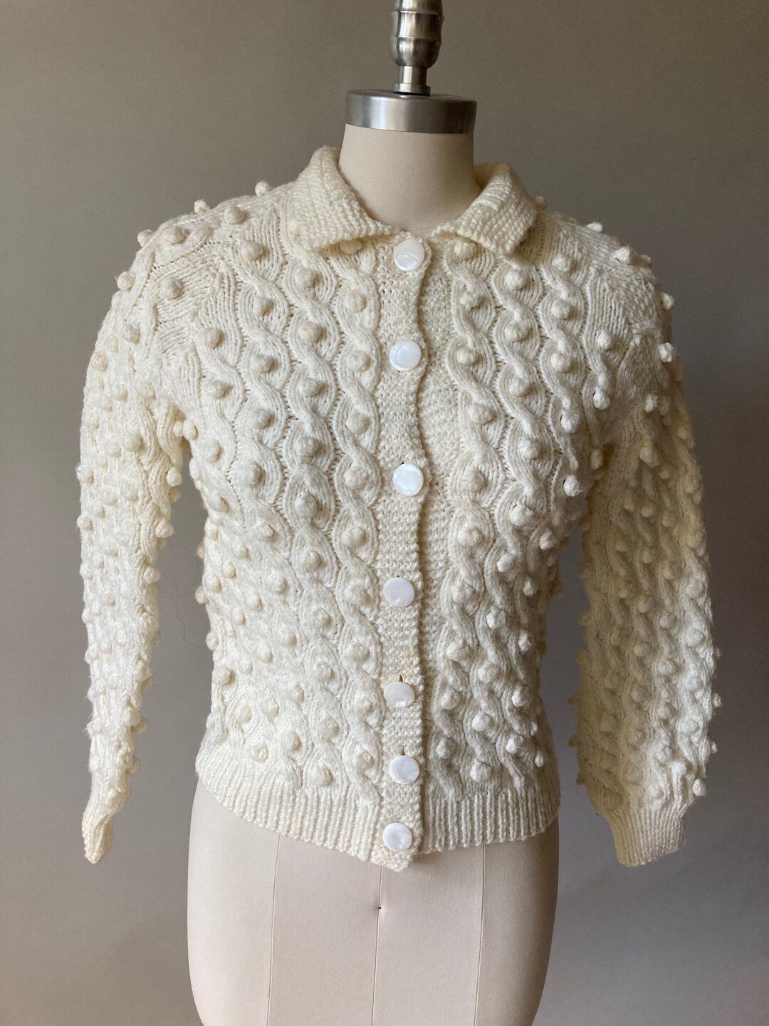 Popcorn cardigan white hotsell